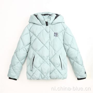 Girl&#39;s Puffy Quilting Reflective Winter Jacket